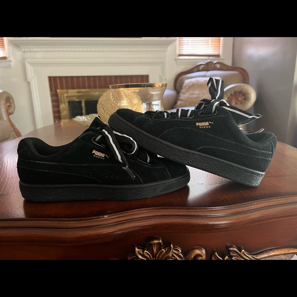Black puma suede